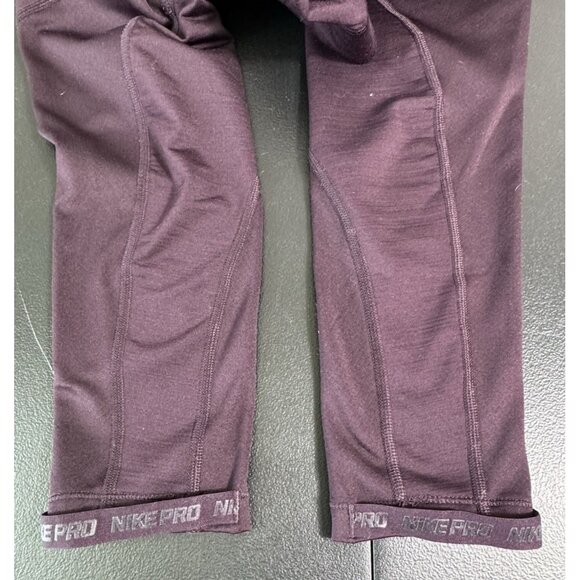 Nike Pro Hyperwarm‎ Leggings Women's Small Eggplant Gym Compression - Picture 6 of 10